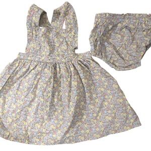 Matalan‎ Baby Girls Floral Pinafore Dress and Bloomers Set 12-18 Months Cotton